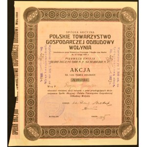 Polskie Towarzystwo Gospodarczej Odbudowy Wołynia S.A., 1.000 mkp, Emisja I