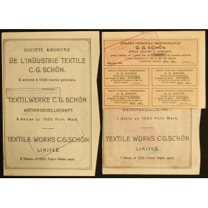 Zakłady Przemysłu Włókienniczego C.G.Schon S.A., 5 x 1.000 mkp oraz 1.000 mkp (2 szt.)