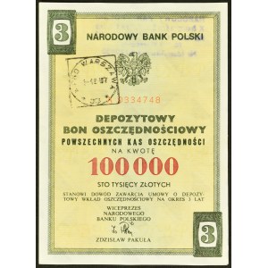 PKO 3-year Deposit Savings Bond, PLN 100,000.