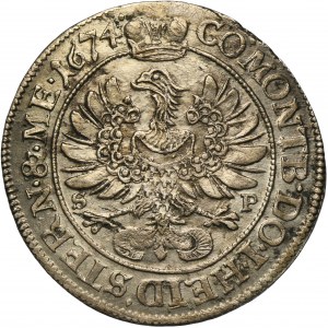 Silesia, Duchy of Oels, Sylvius Friedrich, 6 Kreuzer Oels 1674 SP