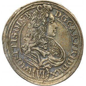 Silesia, Duchy of Oels, Karl Friedrich, 6 Kreuzer Oels 1713 CVL