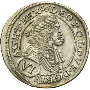 Węgry, Leopold I, 6 Krajcarów Pressburg 1675 GC