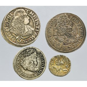 Set, Silesia, Habsburg rule, Heller, 1 Kreuzer and Kreuzer (4 pcs.)