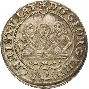 Silesia, Duchy of Liegnitz-Brieg-Wohlau, Georg III, Ludwig IV, Christian, 3 Kreuzer Brieg 1657 EW