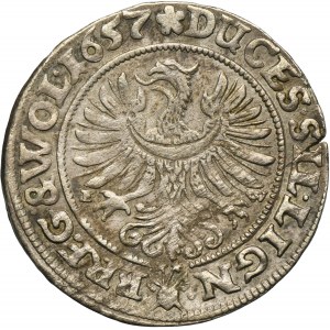 Silesia, Duchy of Liegnitz-Brieg-Wohlau, Georg III, Ludwig IV, Christian, 3 Kreuzer Brieg 1657 EW