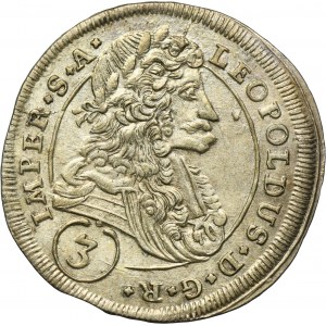 Austria, Leopold I, 3 Kreuzer Kuttenberg 1698 CK