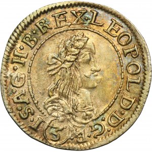 Węgry, Leopold I, 3 Krajcary Kremnica 1675 KB