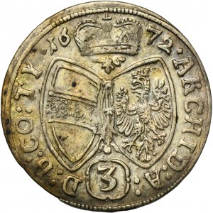 Autriche, Leopold I, 3 Krajcary Hall 1671