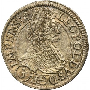 Austria, Leopold I, 3 Krajcary Praga 1697 GE