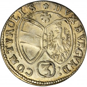 Austria, Ferdynand Karol, 3 Krajcary Hall 1643