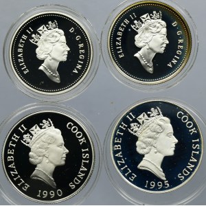 Set, Cook Island and Canada, Elizabeth II, 50 Cents, 5 Dollar and 10 Dollar (4 pcs.)
