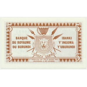 Burundi, 5 Francs 1965