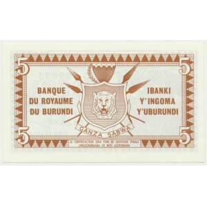 Burundi, 5 franków 1965