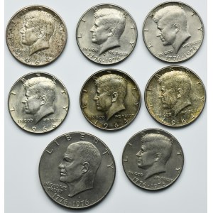 Set, USA, 1/2 Dollar and 1 Dollar (8 pcs.)