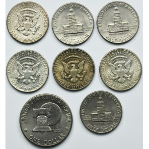 Set, USA, 1/2 Dollar and 1 Dollar (8 pcs.)