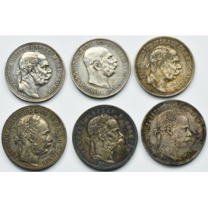 Sada, Rakúsko a Maďarsko, František Jozef I., 1 forint a 2 koruny (6 kusov).