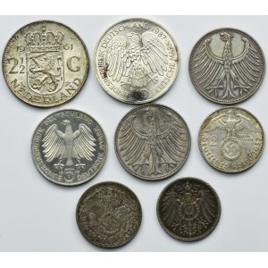 Set, Netherlands and Germany, 2 1/2 Gulden and Mark (8 pcs.)