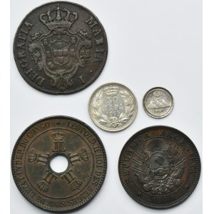 Set, Portugal, Serbia, Guatemala, Congo and Argentina, Mix Coins (5 pcs)