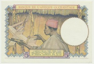 Francúzsko, Francúzska západná Afrika, 5 frankov 1939