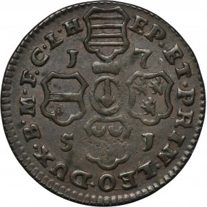 Belgium, Bishopric of Liege, Jean-Théodore of Bavaria, 2 Liards 1751