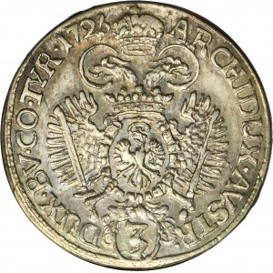 Austria, Karl VI, 3 Kreuzer Hall 1726