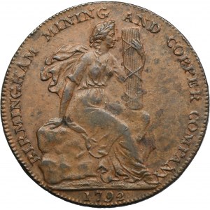 Great Britain, Warwickshire-Birmingham, Token 1/2 Penny 1792