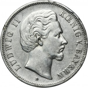 Germany, Kingdom of Bavaria, Ludwig II, 5 Mark Munich 1876 D