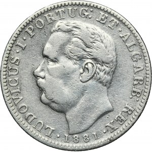 India, Portugalská India, Louis I, 1 rupia Kalkata 1881