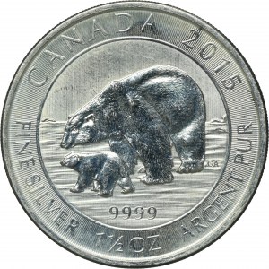 Canada, Elizabeth II, 8 Dollars Ottawa 2015 - Polar Bear with Cub