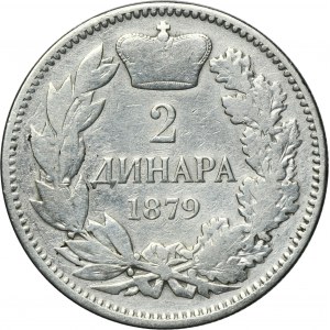 Srbsko, Milan I, 2 dináre 1879