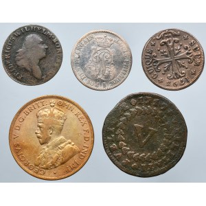 Set, Australia, French Guiana, South Prussia, Switzerland and Portugal, Mixed Coins (5 pcs)