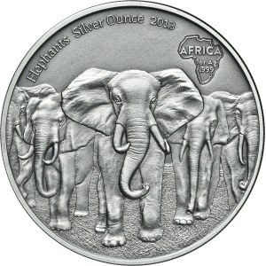 Ghana, Elizabeth II, 5 Cedis 2013 - Elephants