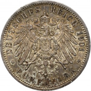 Germany, Kingdom of Prussia, Wilhelm II, 5 Mark Berlin 1901