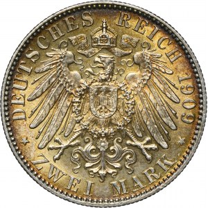 Germany, Saxony, Friedrich August III, 2 Mark Muldenhütten 1909