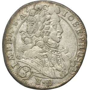 Austria, Joseph I, 3 Kreuzer Kuttenberg 1707 BW