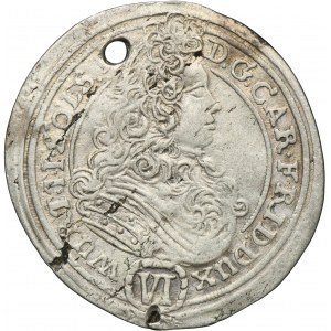 Silesia, Duchy of Oels, Karl Friedrich, 6 Kreuzer Oels 1715 CVL - RARE