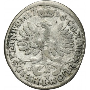 Silesia, Duchy of Oels, Karl Friedrich, 6 Kreuzer Oels 1716 CVL - RARE