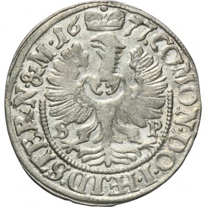 Silesia, Duchy of Oels, Silvius II Friedrich, 3 Kreuzer Oels 1677 - UNLISTED