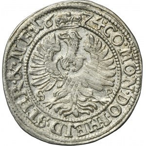 Silesia, Duchy of Oels, Silvius II Friedrich, 3 Kreuzer Oels 1674 SP - UNLISTED