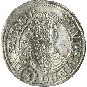 Silesia, Duchy of Oels, Silvius II Friedrich, 3 Kreuzer Oels 1675 SP - UNLISTED