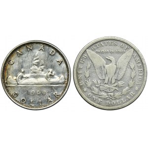 Set, Canada and USA, 1 Dollar (2 pcs.)