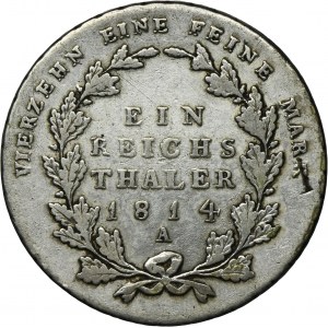 Germany, Kingdom of Prussia, Friedrich Wilhelm III, Thaler Berlin 1814 A