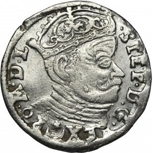 Stefan Batory, Trojak Vilnius 1583 - erb Leliwy na averze