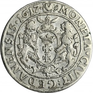 Sigismund III Vasa, 1/4 Thaler Danzig 1617 - PRVS:+ - RARE