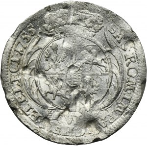 Augustus III of Poland, 6 Groschen Leipzig 1755 EC