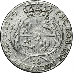 Augustus III of Poland, 1/4 Thaler Leipzig 1754 EC
