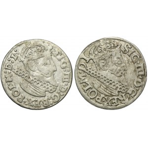 Set, Sigismund III Vasa, 3 Groschen Krakau 1622 and 1624 (2 pcs.)