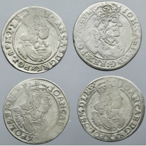 Set, John II Casimir, 6 Groschen 1663-1666 (4 pcs.)