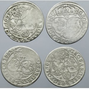 Set, John II Casimir, 6 Groschen 1663-1666 (4 pcs.)