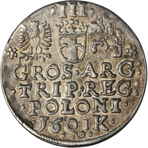 Sigismond III Vasa, Trojak Kraków 1601 - tête à gauche